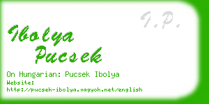 ibolya pucsek business card